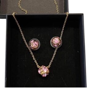 Kate Spade Pink and Gold necklace and earring set. Eclectic